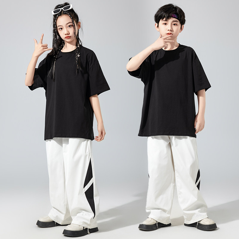 少儿街舞宽松嘻哈T恤定制印字logo纯绵训练短袖hiphop爵士舞班服,淘宝优惠券,粉丝福利购,淘宝优惠卷