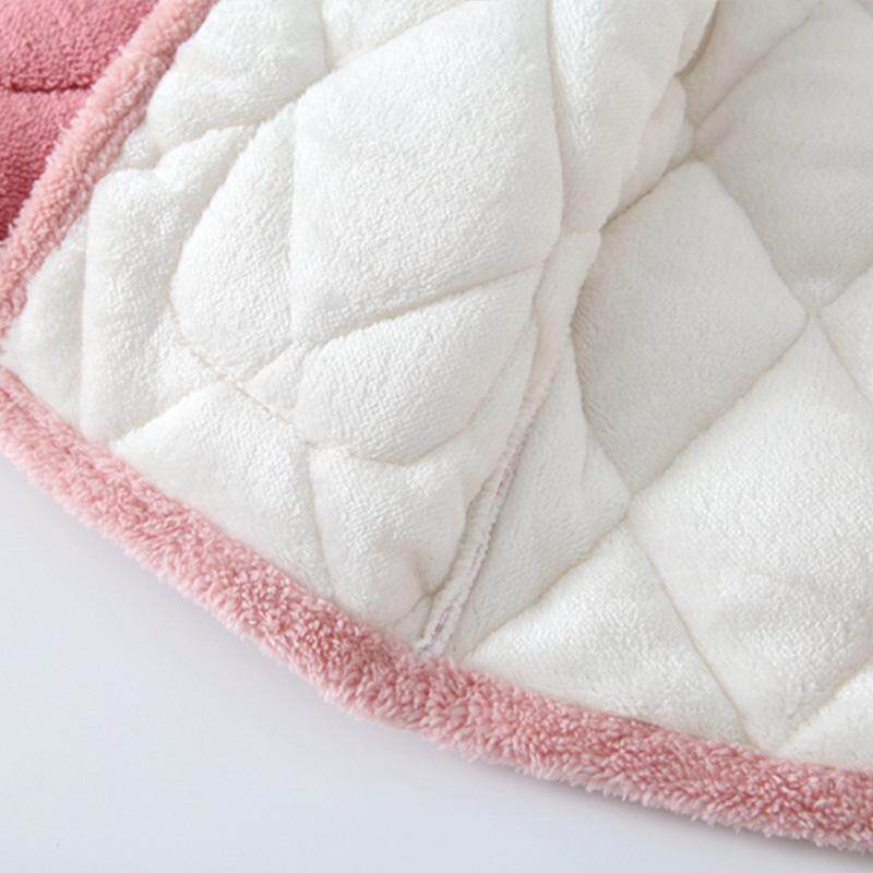 冬天女童法兰绒睡衣连帽儿童家居服保暖棉服三层夹棉加厚袄子外穿