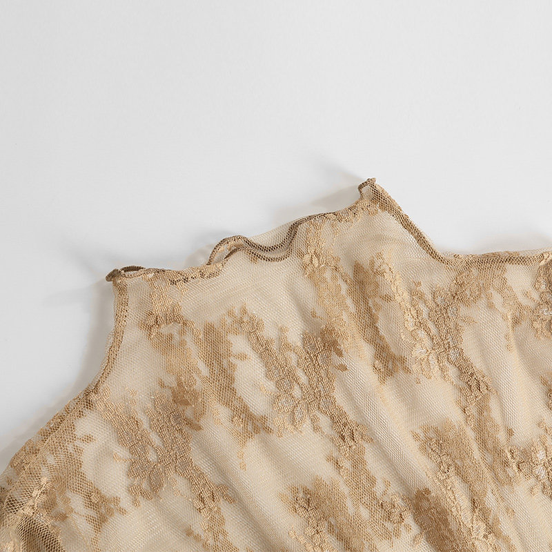 日系甜美性感蕾丝花边透视打底衫 梵婠蕾丝衫/雪纺衫