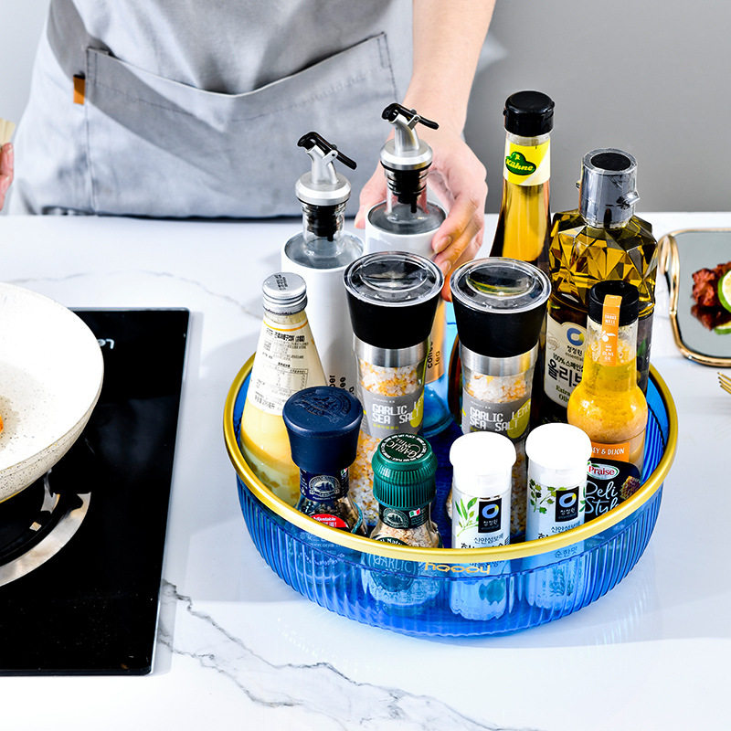 多功能厨房旋转调味料收纳盘厨房用品置物塑料托盘整洁收纳置物架,淘宝优惠券,粉丝福利购,淘宝优惠卷