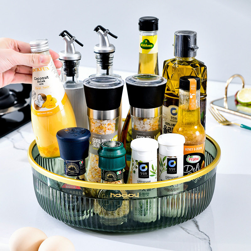 多功能厨房旋转调味料收纳盘厨房用品置物塑料托盘整洁收纳置物架,淘宝优惠券,粉丝福利购,淘宝优惠卷