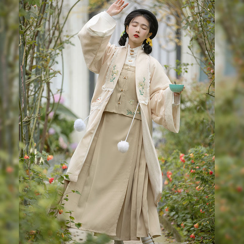 栾凰原创明制汉服女冬毛呢马面裙 栾凰汉服