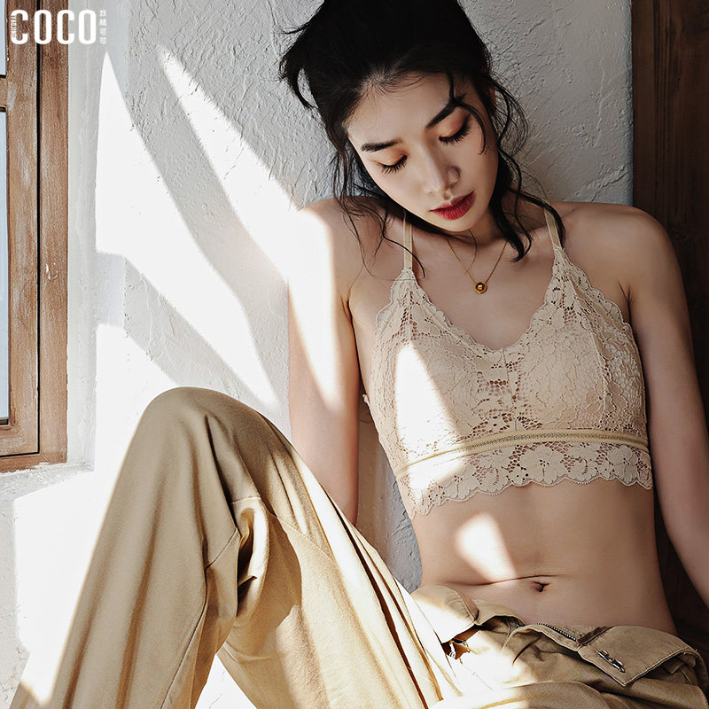 妖精可可二代蕾丝美背吊带聚拢内衣 妖精可可文胸