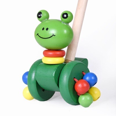 手推车走小鸡木质鸭子着幼玩玩具 溪桦玩具手推学步玩具