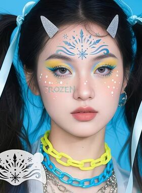 冰雪奇缘艾莎安娜雪宝彩绘模板