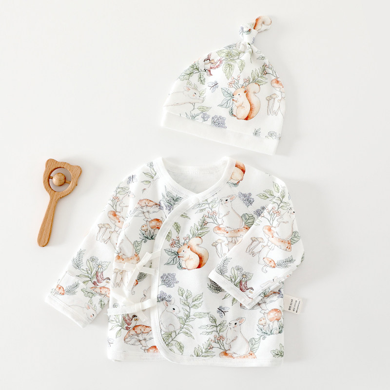 0-3月新生婴幼儿纯棉半背衣A类无骨初生宝宝和尚服春秋上衣服胎帽,淘宝优惠券,粉丝福利购,淘宝优惠卷