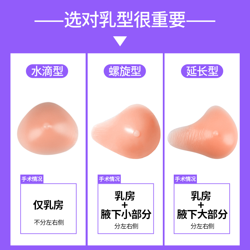 乳腺术后切除腋下弥补硅胶义乳假乳房假胸假体专用文胸胸罩内衣女 - 图3