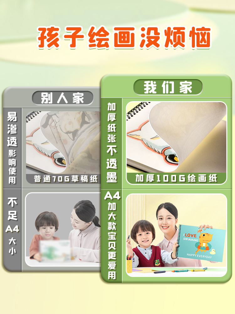 儿童马克本a4画画本图画本小学生一年级幼儿园a5马克笔专用绘画本-图2