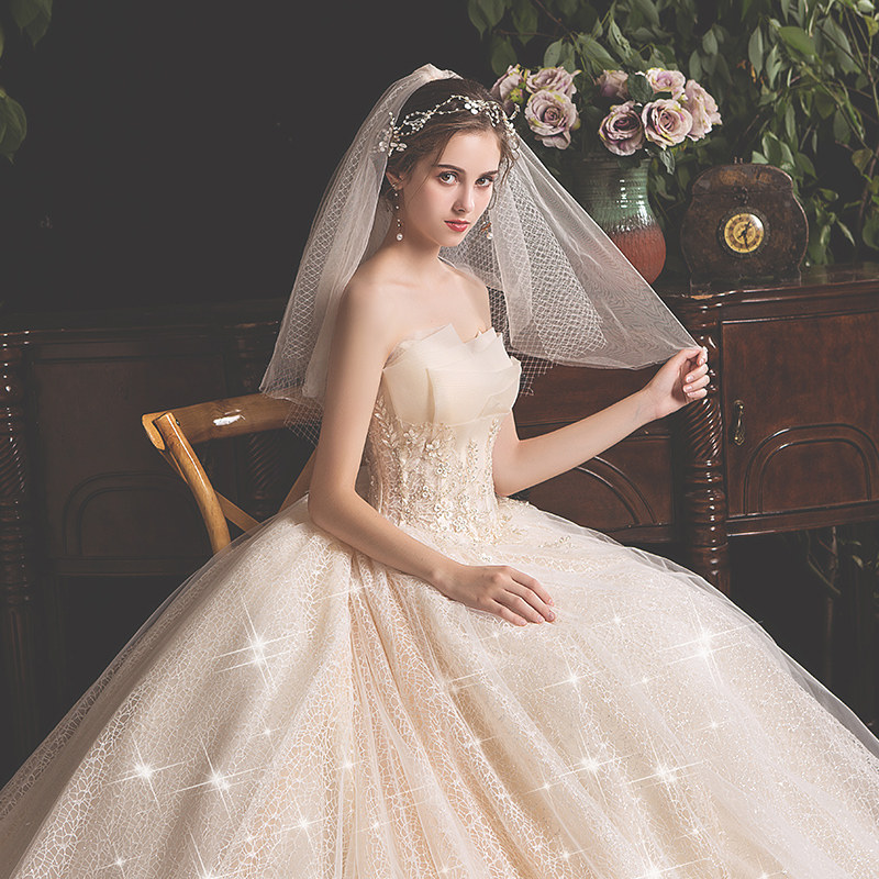 主2021新款新娘高级感气质简约婚纱 繁佑婚纱