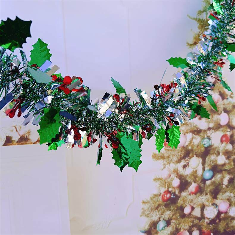 （10条）圣诞节装饰彩条墨绿藤条彩带圣诞树挂饰毛条创意氛围饰品,淘宝优惠券,粉丝福利购,淘宝优惠卷