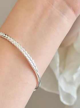 老凤祥足银手镯麦穗纯银999