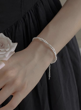 老凤祥碎银珍珠手链女款小众轻奢2025新款纯银手串送女友生日礼物