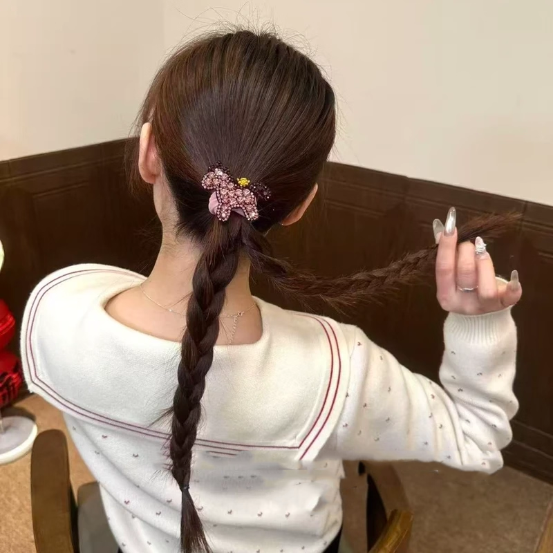 新年轻奢闪钻小马高弹力面膜发圈不伤发耐用头圈发绳扎头绳橡皮筋,淘宝优惠券,粉丝福利购,淘宝优惠卷