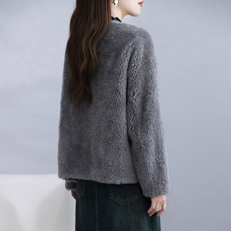 2025新款海宁颗粒绒皮草外套女短款羊剪绒一体妈妈羊羔毛大衣冬季,淘宝优惠券,粉丝福利购,淘宝优惠卷