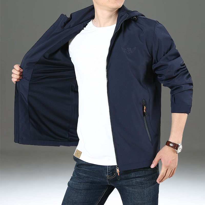 吉普盾男2020春秋宽松户外冲锋风衣 七喜服饰夹克