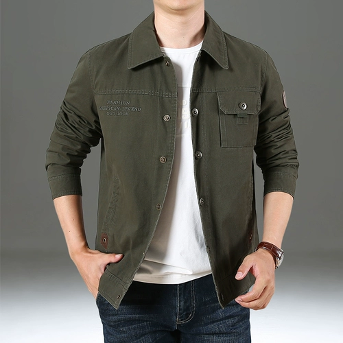 Демисезонная короткая хлопковая осенняя куртка для отдыха, свободный крой