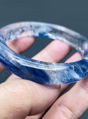 秀吧珠宝冰透飘花女蓝晶水晶