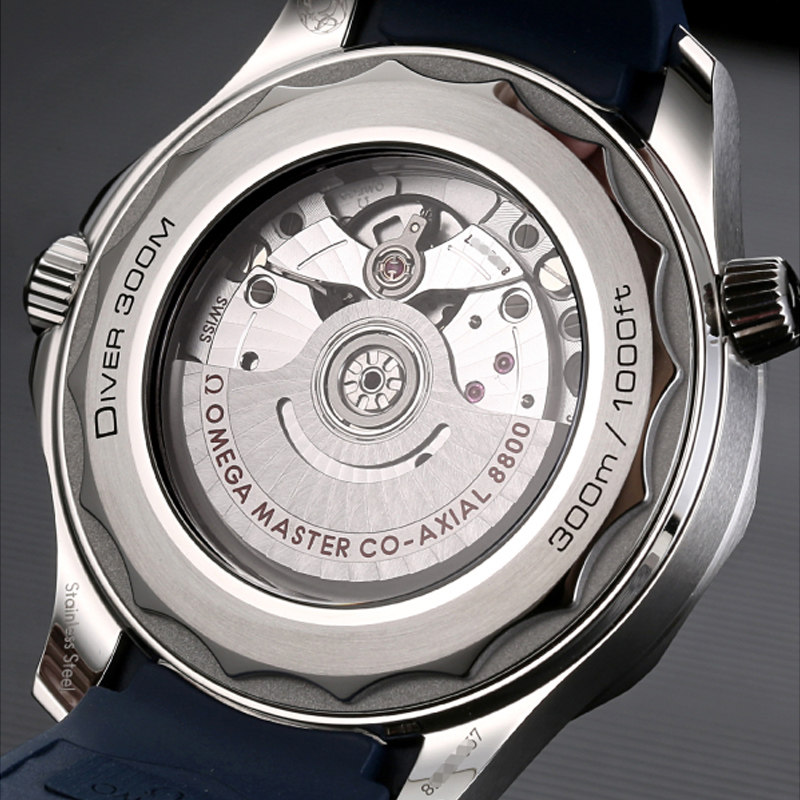 OMEGA欧米茄海马橡胶带手表自动机械潜水男表210.32.42.20.03.001