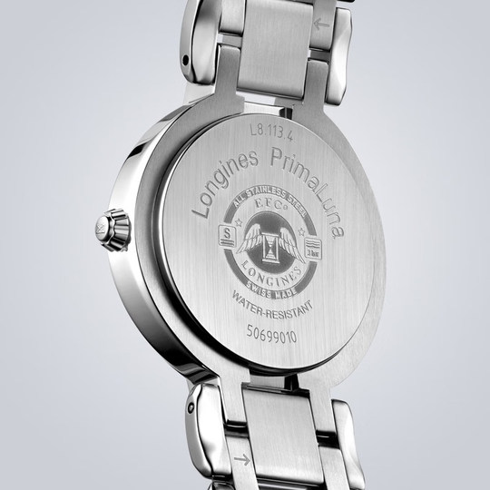 Reloj mecánico resistente al agua Longines para mujer.