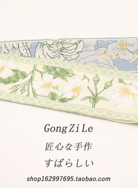 丝巾发带布艺法式花朵飘带