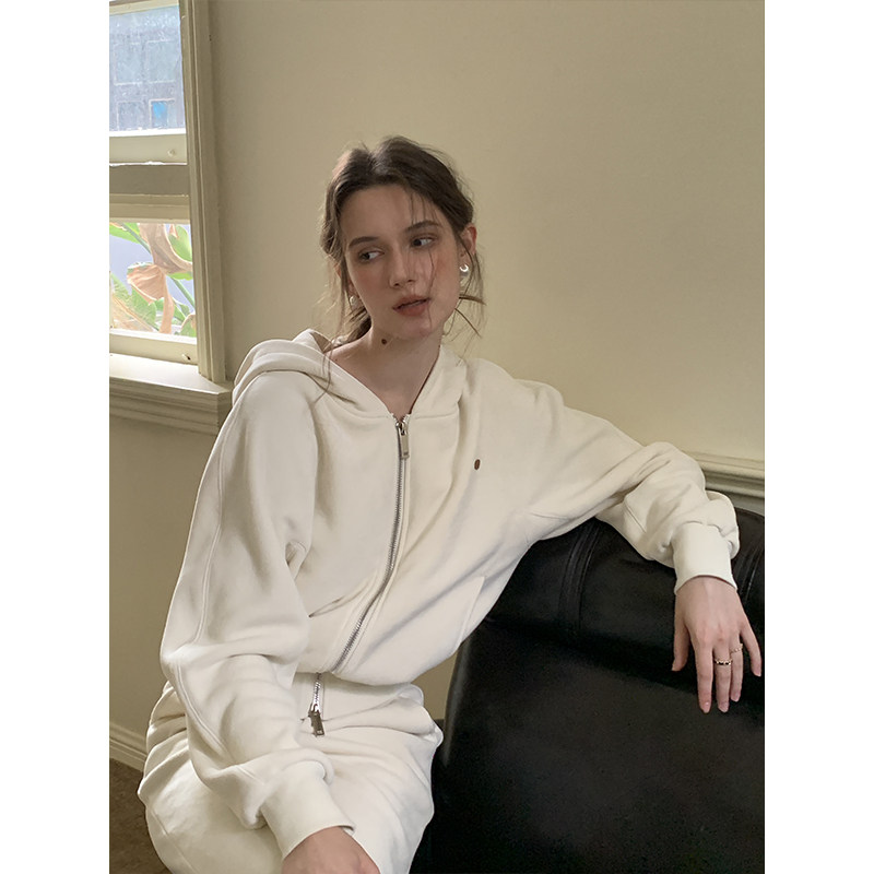 竹依依两色连帽卫衣套装女春季宽松慵懒软糯垂感阔腿裤两件套,淘宝优惠券,粉丝福利购,淘宝优惠卷