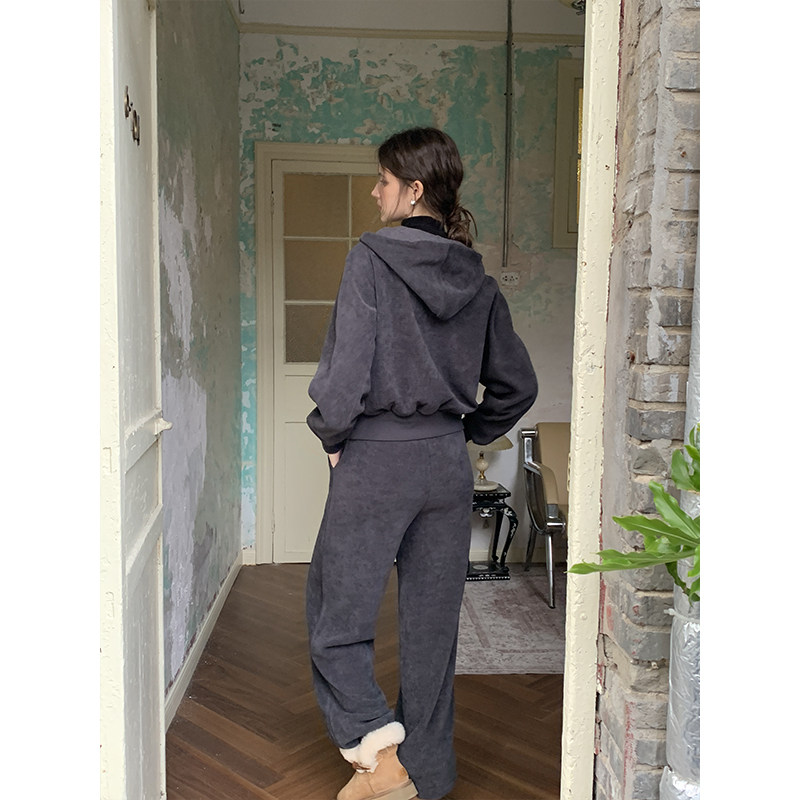 竹依依两色连帽卫衣套装女春季宽松慵懒软糯垂感阔腿裤两件套,淘宝优惠券,粉丝福利购,淘宝优惠卷