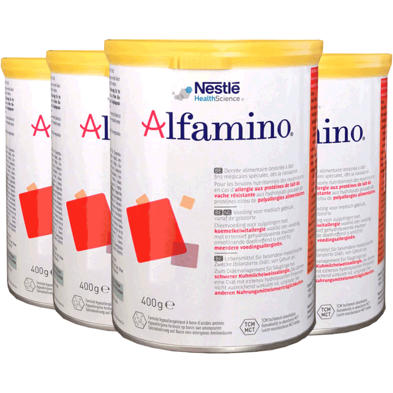 【荷兰直邮】恩敏舒Alfamino氨基酸完全水解蛋白低敏奶粉400g*4罐