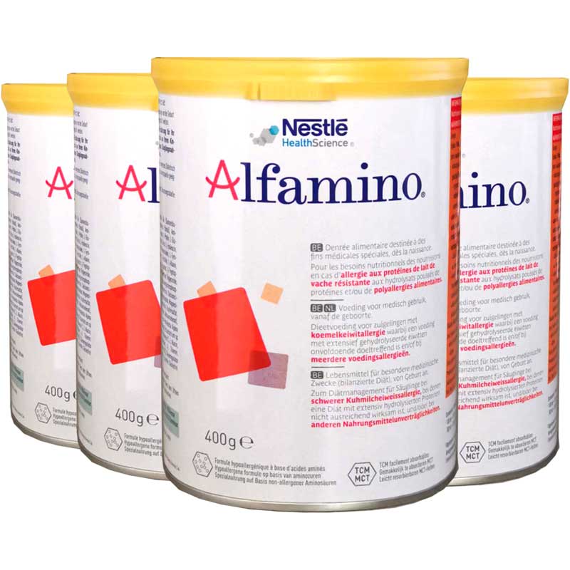【荷兰直邮】恩敏舒Alfamino氨基酸完全水解蛋白低敏奶粉400g*4罐