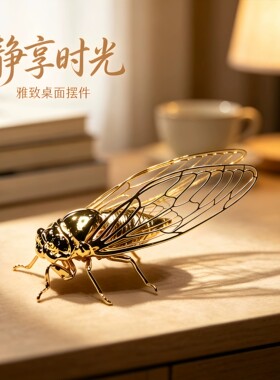 随身盘玩知了摆件茶台书房装饰
