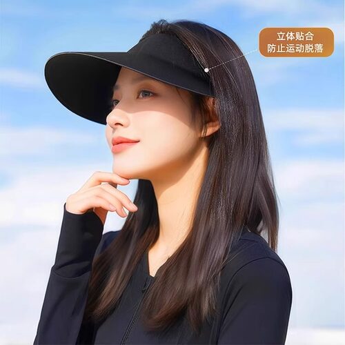 夏季新款防晒帽女运动防紫外线太阳帽遮阳帽2026空顶帽子 - 图0
