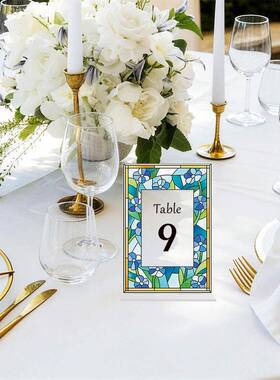 BTU330-339立体亚克力数字婚礼桌号牌桌位席位牌UV彩色印刷摆台