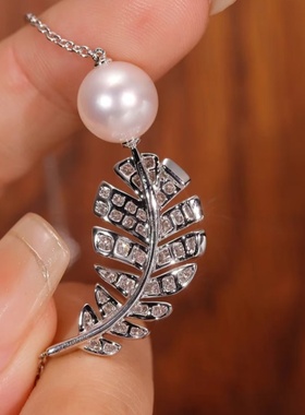 珍珠羽毛项链轻奢名媛款