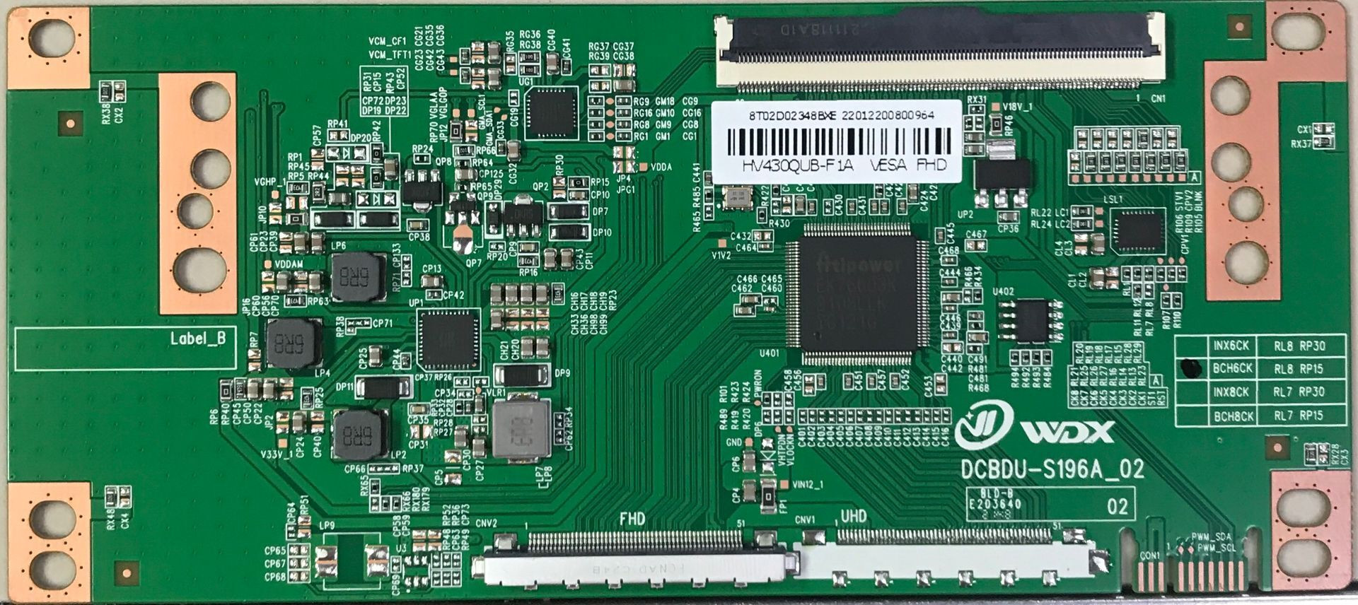 全新升级 京东方 逻辑板 HV430QUB-F1A 4K 2K  单口96PIN - 图1