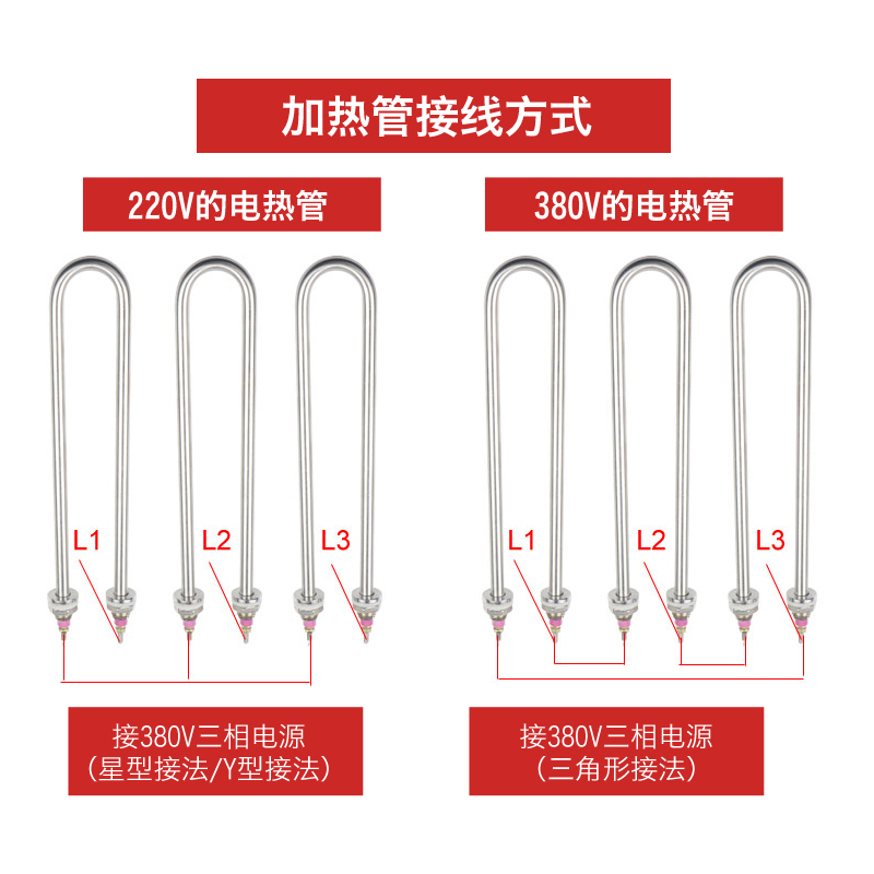 u型烧水加热管不锈钢紫铜电热管醒发箱大功率220v380v干烧发热管 - 图1