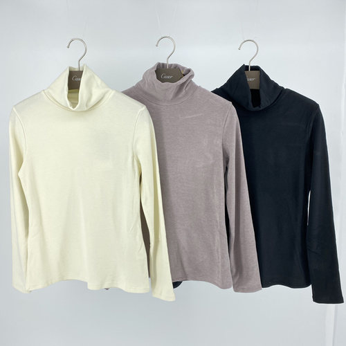 CASER凯撒内衣 女士中厚秋款打底衫暖膨绒高领长袖上衣 BI55027 - 图2