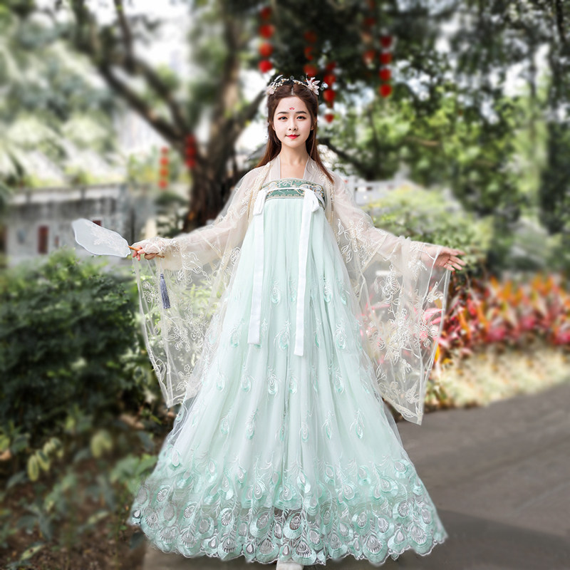 中国风夏季仙气超仙飘逸古装汉服 婵妙衣民族服装/舞台装