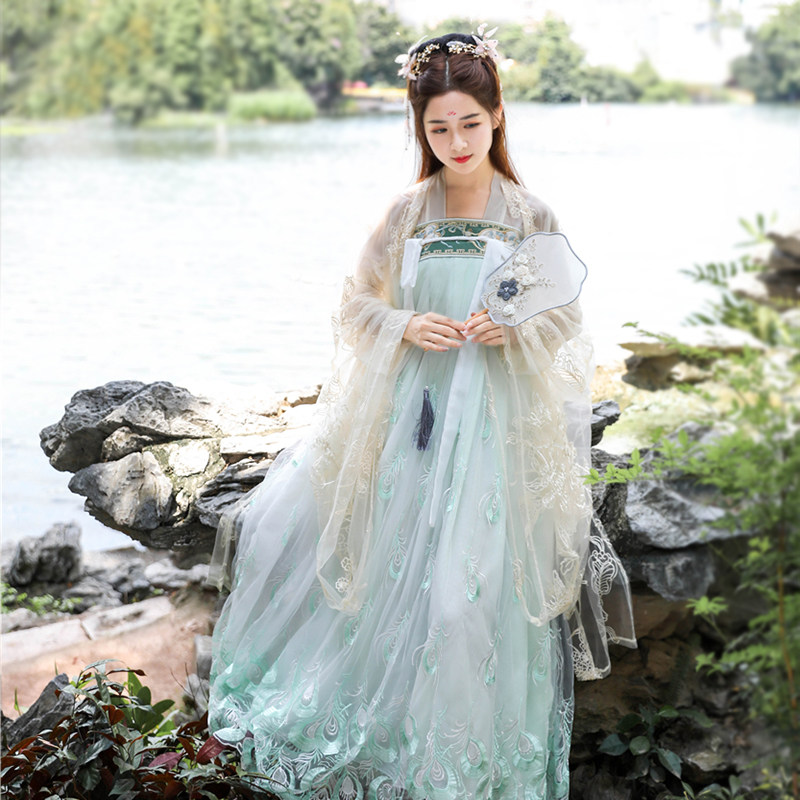 中国风夏季仙气超仙飘逸古装汉服 婵妙衣民族服装/舞台装