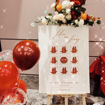 Engagement greeting card wedding banquet Entrance Indicating Water Sign Arrangement Decoration Kt Board Show Shelf Rural Lead Road