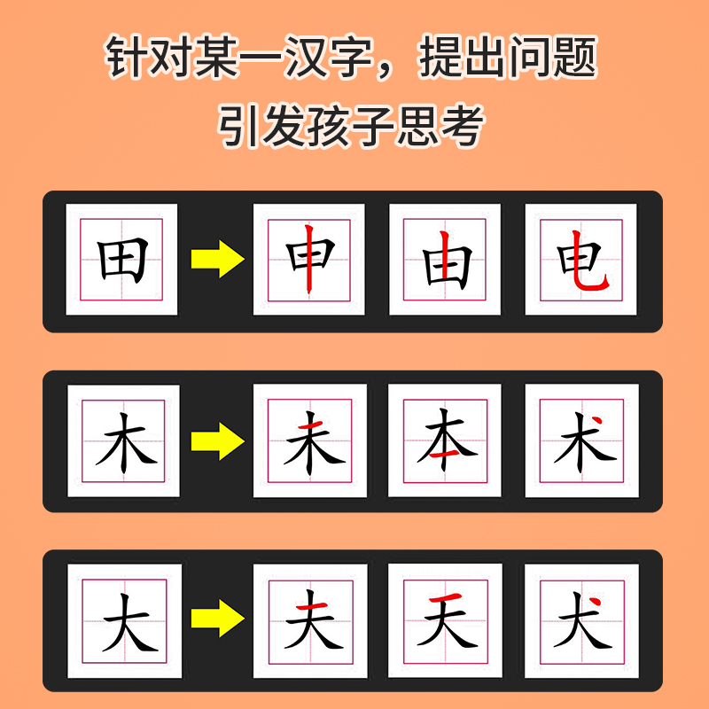 加一笔变新字一年级识字卡片小学生加笔画偏旁组新字趣味亲子游戏 - 图1