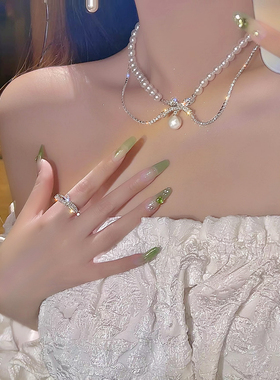 戴雪儿合金珍珠母贝蛇骨链女