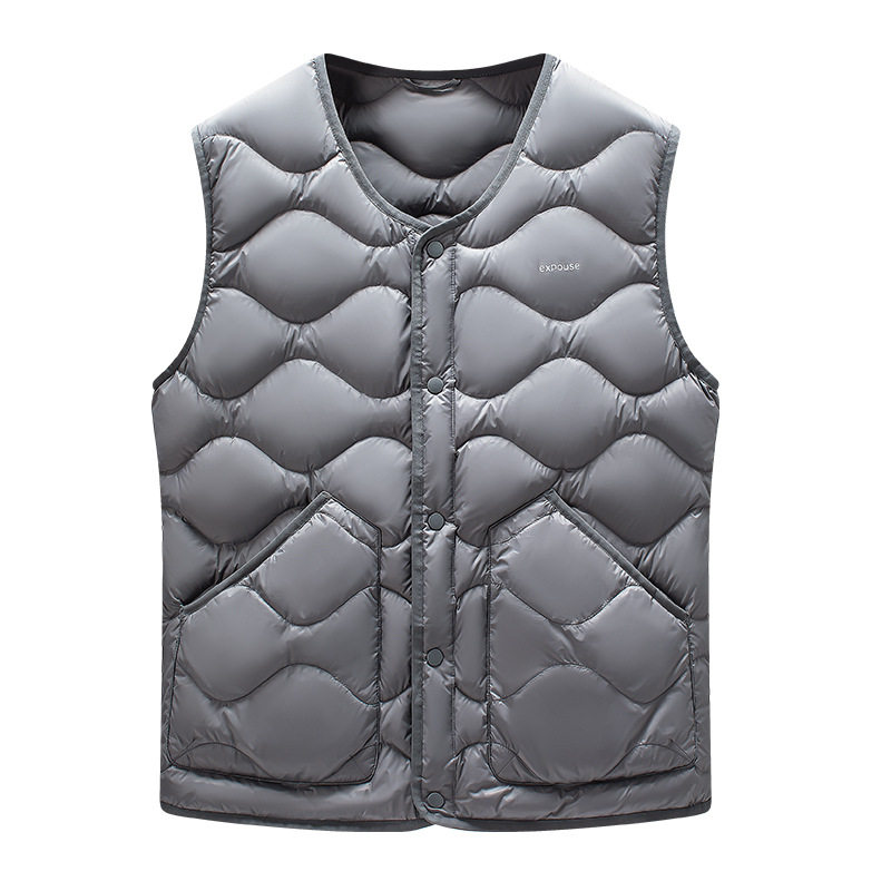羽绒马甲男士秋冬季新款纯色百搭休闲保暖内胆轻薄白鸭绒无袖外套,淘宝优惠券,粉丝福利购,淘宝优惠卷