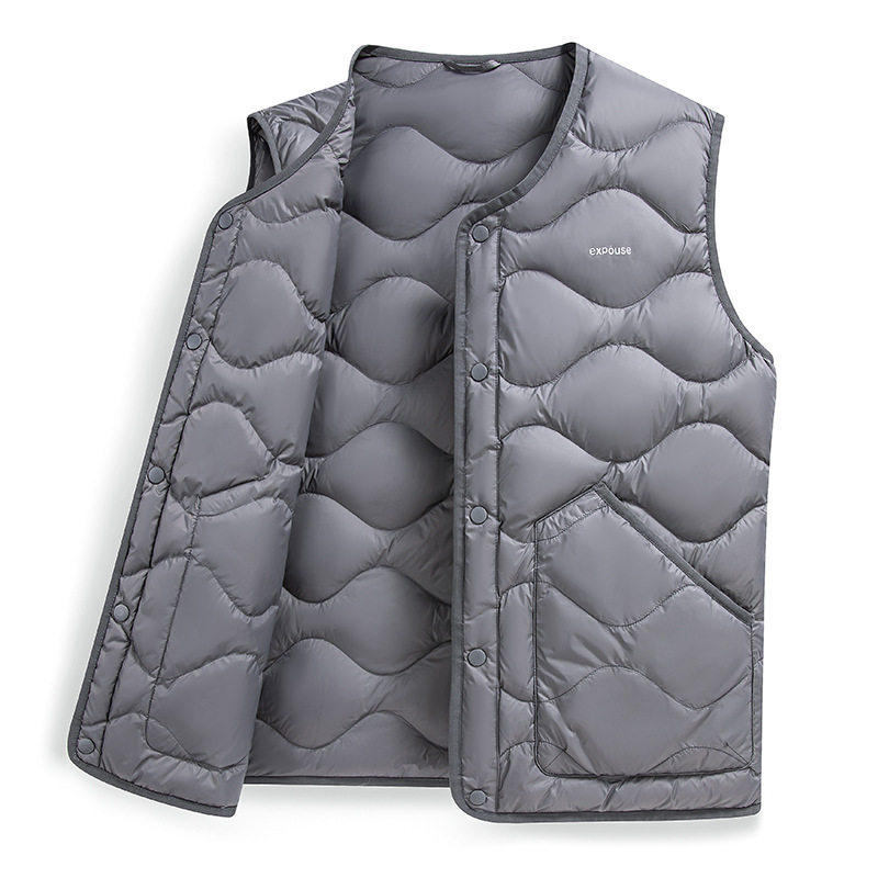 羽绒马甲男士秋冬季新款纯色百搭休闲保暖内胆轻薄白鸭绒无袖外套,淘宝优惠券,粉丝福利购,淘宝优惠卷