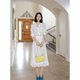 Guo Jiujiu's French temperament Tonglian dual -layer ruffled fake two -piece shirt skirt summer short dress in summer
