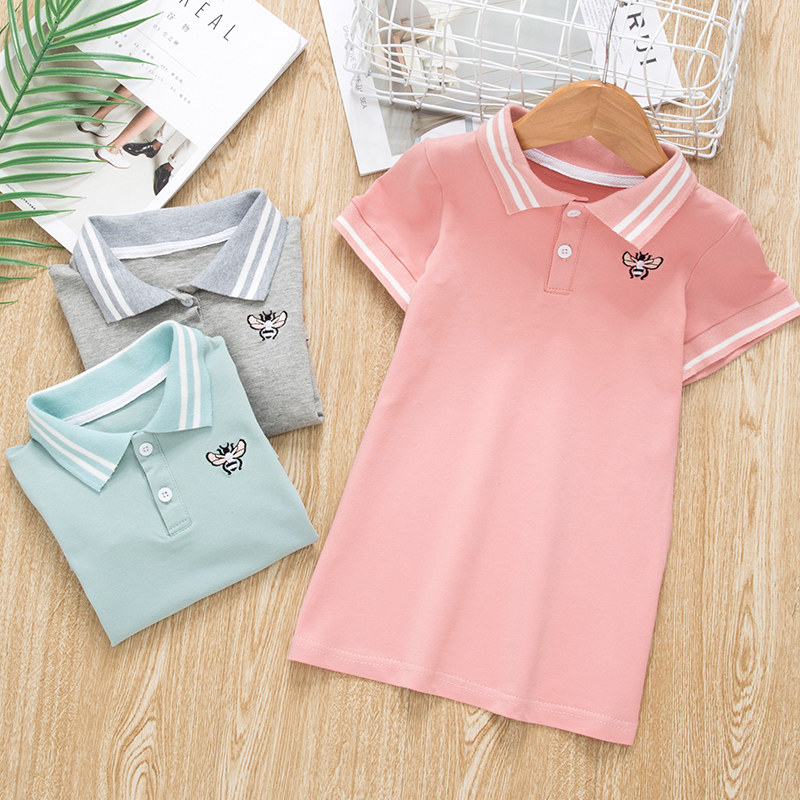 女童连衣裙夏装2020 polo衫裙 童巴朵连衣裙