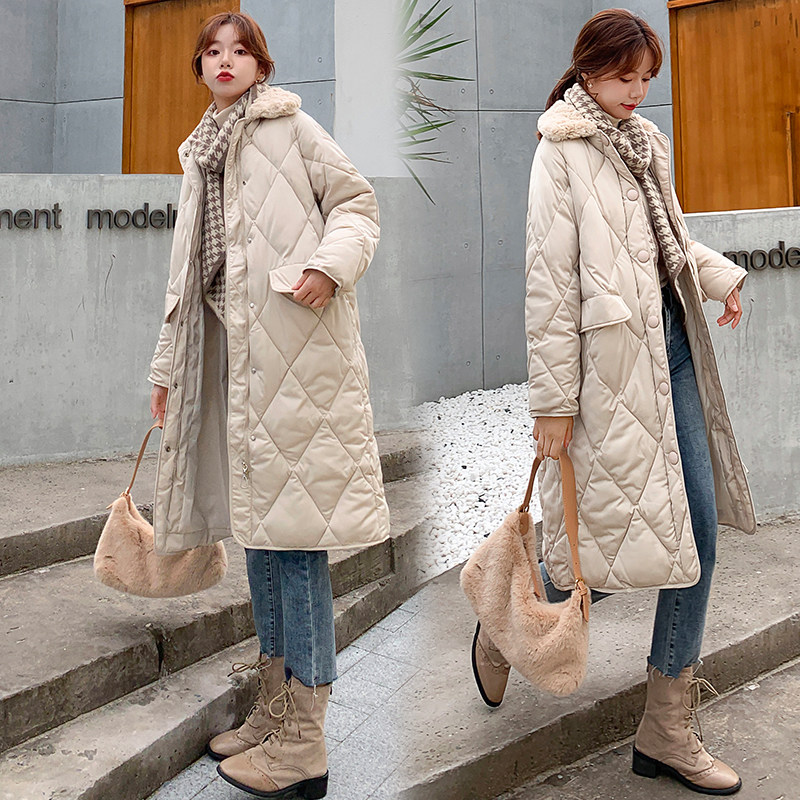 菱格羊羔毛领冬季2021新款韩版棉服 淮慕霏棉衣/棉服