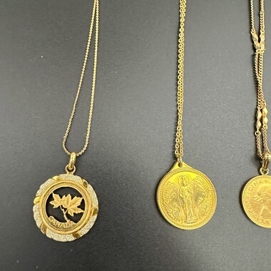 中古vintage复古宫廷风欧美西洋古董回流金色金币吊坠项链