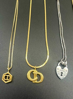 499任选中古项链女士锁骨链老物件复古首饰材质合金镀金一物一件