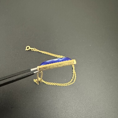 国外vintage 烧瓷 古董项链。金属材质合金镀金 复古风项链。