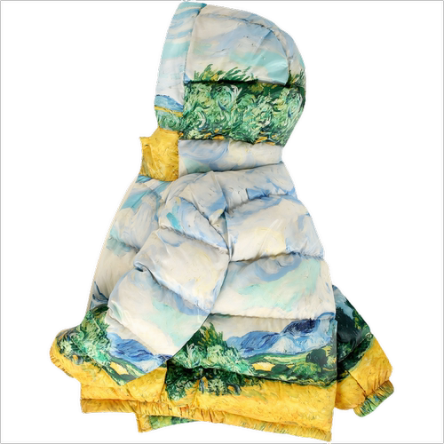 儿童梵高油画羽绒服2025秋冬装男童90白鸭绒面包服女童防风外套 - 图3