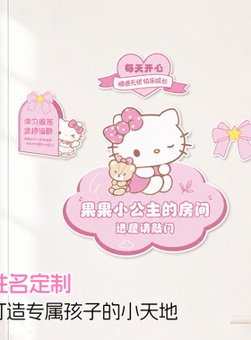 创意儿童房装饰女孩卧室门牌定制